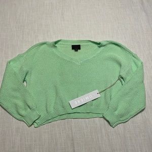 NWT Lumiere Neon Green Sweater